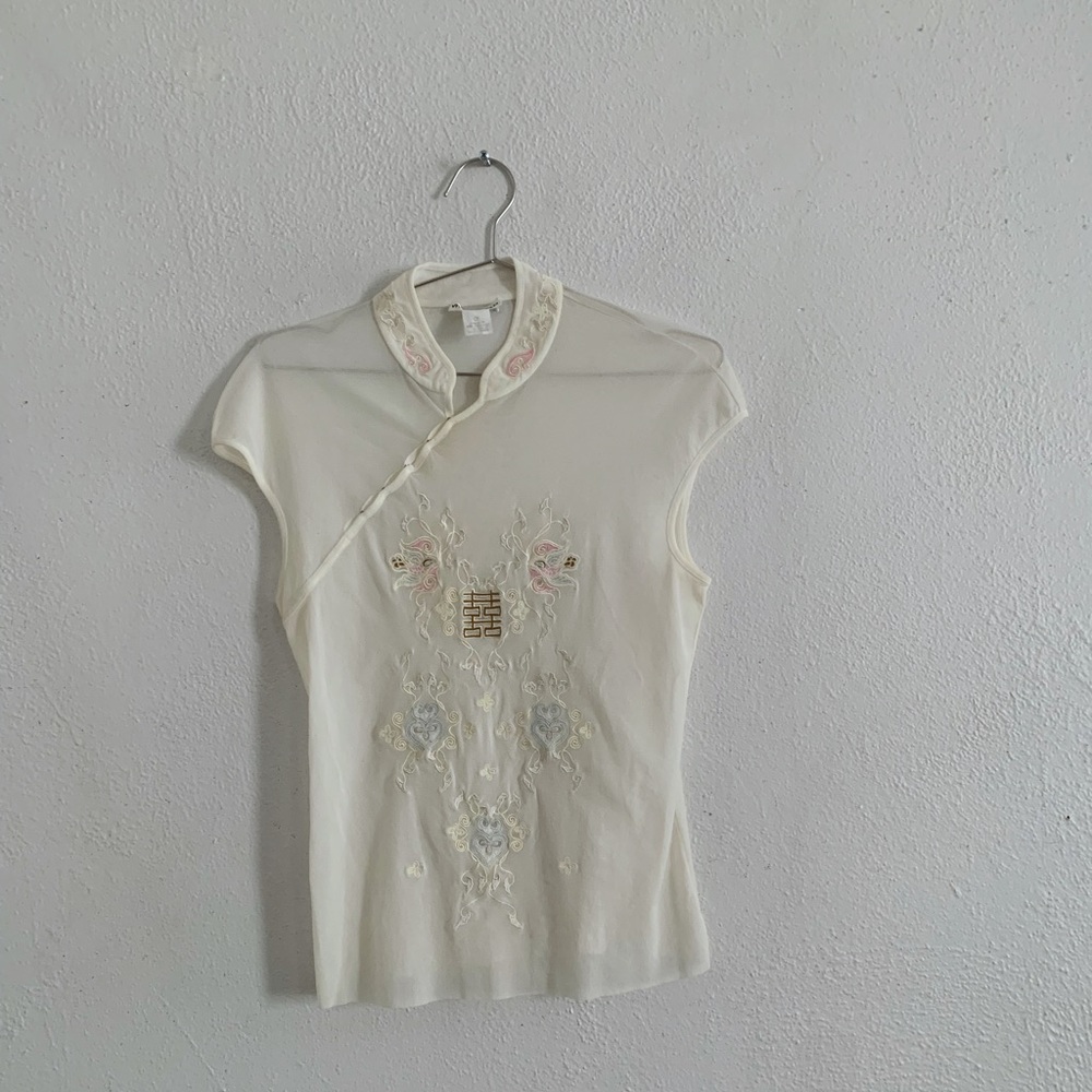 Vintage Vivienne Tam semi sheer top